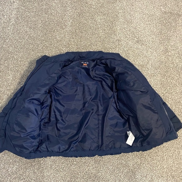Girl's Boy's Unisex Navy Blue Light Spring Puffer Jacket Coat Size Small 5/6 - Picture 4 of 5